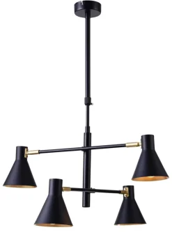 Lampa wisząca Less 4x40W E14 czarny  matowy