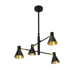 Lampa wisząca Less 4x40W E14 czarny  matowy