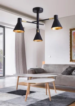 Lampa wisząca Less 3x40W E14 czarny  matowy