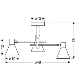 Lampa wisząca Less 3x40W E14 czarny  matowy