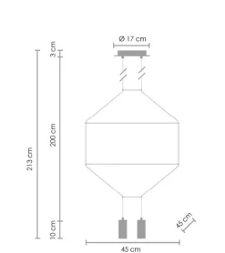 Lampa wisząca LINEA-4 czarna 45 cm