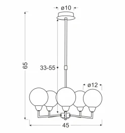 Lampa wisząca Logos lampa wisząca  satynowy 5x25W G9 klosz biały