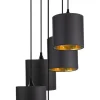 Lampa wisząca Long talerz 5x40W E14  czarny