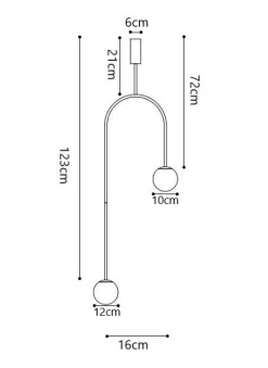 Lampa wisząca Loop złota 123 cm