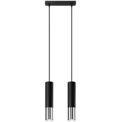Lampa wisząca LOOPEZ 2 czarny/chrom
