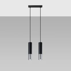 Lampa wisząca LOOPEZ 2 czarny/chrom