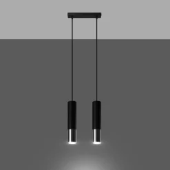 Lampa wisząca LOOPEZ 2 czarny/chrom
