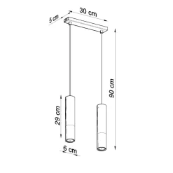 Lampa wisząca LOOPEZ 2 czarny/chrom