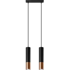 Lampa wisząca LOOPEZ 2 czarny/miedź
