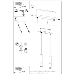 Lampa wisząca LOOPEZ 2 czarny/miedź