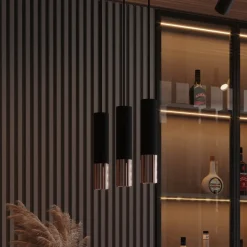 Lampa wisząca LOOPEZ 2 czarny/miedź