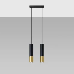 Lampa wisząca LOOPEZ 2 czarny/złoty