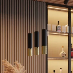 Lampa wisząca LOOPEZ 2 czarny/złoty