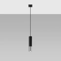 Lampa wisząca LOOPEZ 1 czarny/chrom