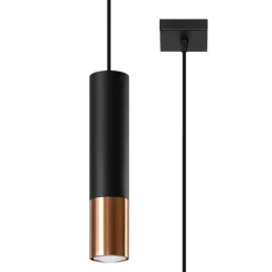 Lampa wisząca LOOPEZ 1 czarny/miedź
