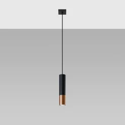 Lampa wisząca LOOPEZ 1 czarny/miedź