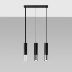 Lampa wisząca LOOPEZ 3L czarny/chrom