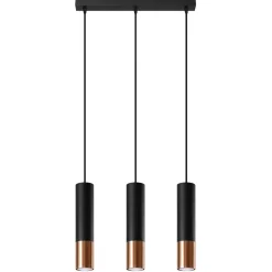 Lampa wisząca LOOPEZ 3L czarny/miedź