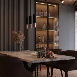 Lampa wisząca LOOPEZ 3L czarny/miedź