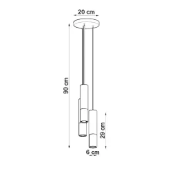 Lampa wisząca LOOPEZ 3P czarny/miedź