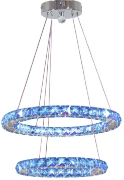 Lampa wisząca Lords 40 owalny podwójny = 27W LED rgb chrom z pilotem