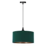 Lampa wisząca Maloto czarny 1x60 E27  abażur walec 30x15 velur but.ziel/złoto