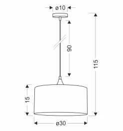 Lampa wisząca Maloto czarny 1x60 E27  abażur walec 30x15 velur but.ziel/złoto