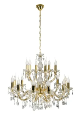Lampa wisząca Maria teresa 18x40W E14  złoty