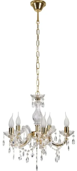 Lampa wisząca Maria teresa 5x40W E14  złoty