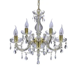 Lampa wisząca Maria teresa 5x40W E14  złoty