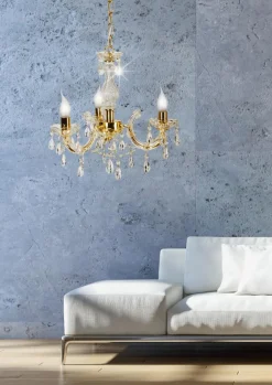 Lampa wisząca Maria teresa 3x40W E14  złoty