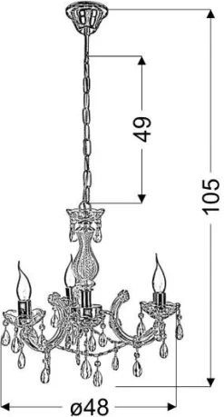 Lampa wisząca Maria teresa 3x40W E14  złoty