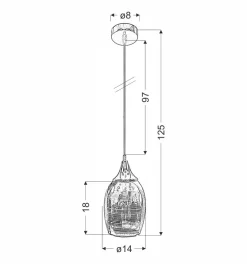 Lampa wisząca Marina 14 1x60W E27 chrom