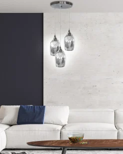 Lampa wisząca Marina talerz 3x60W E27  chrom