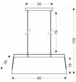 Lampa wisząca Milbury czarny 2x40W E27  abażur żółty