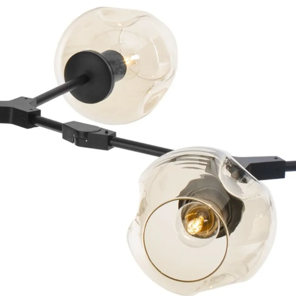 Lampa wisząca MODERN ORCHID-9 bursztynowo czarna 150 cm