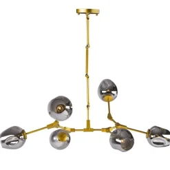 Lampa wisząca MODERN ORCHID-6 złoto szara 130 cm