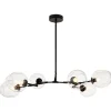 Lampa wisząca MODERN ORCHID-6 transparentno czarna 130 cm