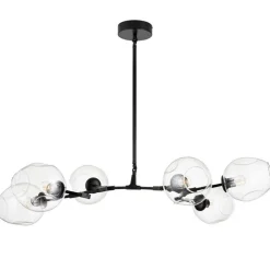 Lampa wisząca MODERN ORCHID-6 transparentno czarna 130 cm