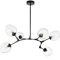 Lampa wisząca MODERN ORCHID-6 transparentno czarna 130 cm