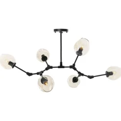 Lampa wisząca MODERN ORCHID-6 bursztynowo czarna 130 cm