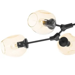 Lampa wisząca MODERN ORCHID-6 bursztynowo czarna 130 cm