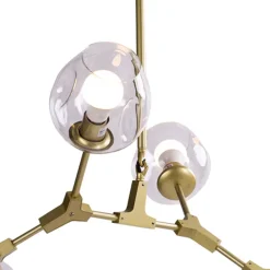 Lampa wisząca MODERN ORCHID-6 złoto transparentna 130 cm