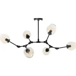 Lampa wisząca MODERN ORCHID-6 złoto transparentna 130 cm