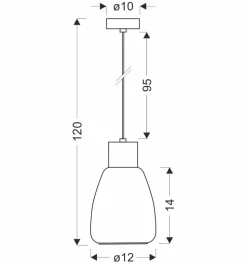 Lampa wisząca MOLDO czarny 1x40W E27  klosz bezbarwny