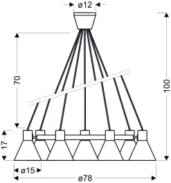 Lampa wisząca More 7x40W E27 czarny  matowy