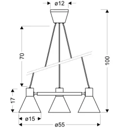 Lampa wisząca More 3x40W E27 czarny  matowy