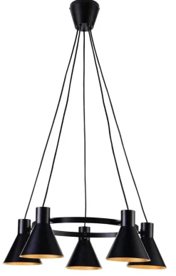 Lampa wisząca More 5x40W E27 czarny  matowy