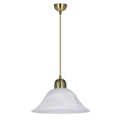 Lampa wisząca Moss patynowy 1x60W E27  klosz biały alabastrowy