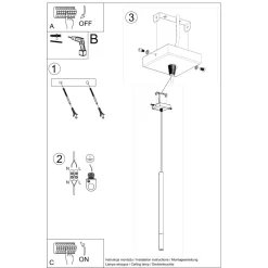 Lampa wisząca MOZAICA 1 czarny/złoto